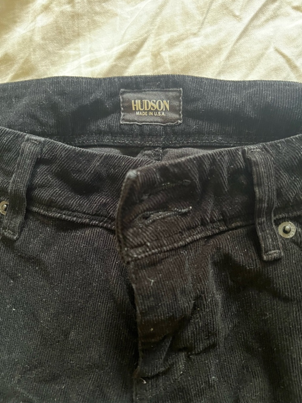 Hudson Jeans Women's Straight Leg Corduroy Jeans in Black